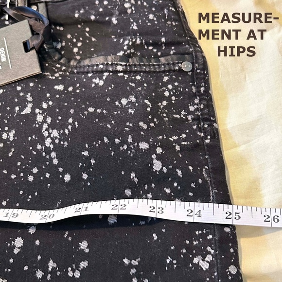 NEW PHOTOS! LEGGINGS, SKINNY DENIM, BLACK/GREY, SIZE 5, BLACK, FLY FRONT, 5 POCK - Picture 2 of 16